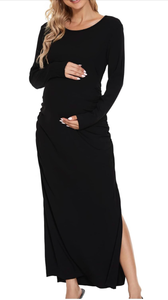 lot 2148 image: Smallshow Womens Split Maternity Dress Long Sleeve Ruched Pregnancy Clothes XXL&nbsp