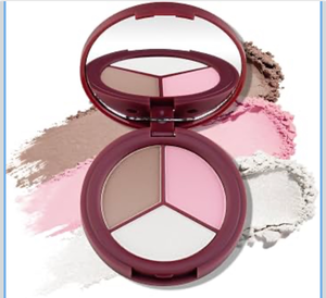 lot 2162 image: Color Nymph 3-Shade Contour Palette with Highlighter Bronzer Blush for Fair Skin - Highlighting & Contouring Makeup Palette to Sculpt  Glow, Vegan Cruelty-Free, Shimmer & Matte Travel Makeup Kit #01 - Retail $10