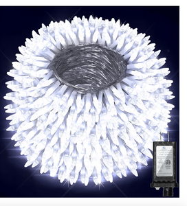lot 2166 image: 1500 LED 470FT Christmas Lights Outdoor, Christmas String Fairy Lights with Timer & Memory, Waterproof 12 Modes Dimmable Twinkle Tree Lights for Home Patio Wedding Party Yard Xmas Decor, Cool White - Retail $27