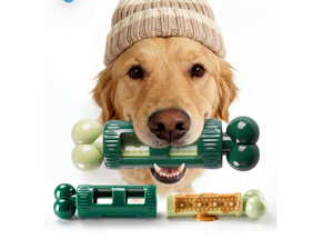 lot 2179 image: Kseroo Dog Toys for Aggressive Chewers Tough Dog Toys for Aggressive Chewers Medium & Large Breed, Indestructible Dog Toy to Keep Them Busy, Bacon Flavor, Durable Nylon, Easy to Use and Clean - Retail $16