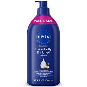 lot 2193 image: NIVEA Essentially Enriched Body Lotion for Dry Skin with Hyaluronic Acid and Almond Oil  Value Size 33.8 fl oz
