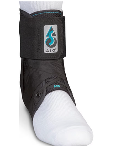 lot 2211 image: Med Spec ASO Ankle Stabilizer - Lace Up Ankle Brace for Sprained Ankle and Peroneal Tendonitis, Orthopedic Ankle Support for Men, Women, Adults, Teens and Kids, Sports Injury Recovery medium  - Retail $45