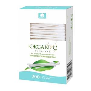lot 2256 image: Organyc 100% Certified Organic Cotton Swabs - No Man-Made Materials, 200 Count, White - Retail $5
