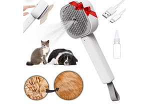 lot 2263 image: FurBuddies (Abandoned Pets Charity 4-in-1 Pet Steam Brush Ultra Quiet Technology Groom, De-Shed &amp Hydrate  Cool Mist, Self-Cleaning, UV Light, USB-C Rechargeable Grooming Tool for Cats &amp Dogs - Retail $15