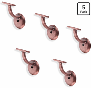 lot 2272 image: 5 Pack Antique Copper Handrail Stair Brackets Stair Heavy Duty Stair Brackets Support Handrail Brackets for Stairways - Retail $17