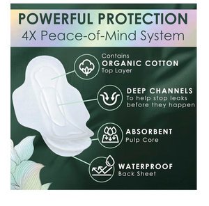 lot 2289 image: L. Ultra Thin Pads for Women, Overnight Absorbency, Organic Cotton Top Layer, Unscented Pads with Wings 24 pads&nbsp