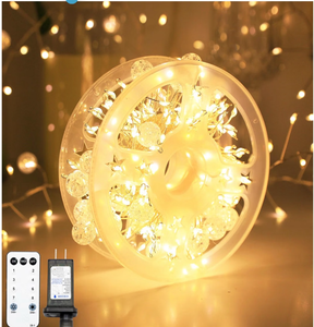 lot 2298 image: Copper Wire Firecracker Christmas Fairy Lights, Connectable 26FT 400LED Twinkle Plug in Fairy String Lights with Remote, Cluster Lights for Christmas Tree Bedroom Dorm Wreath DIY Wedding Decor - Retail $25
