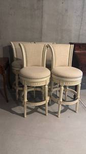 lot 932 image: Frontgate swivel seat barstools set of 4 30 inch seat height (located in basement)