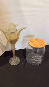 lot 1059 image: Candle holder and canister