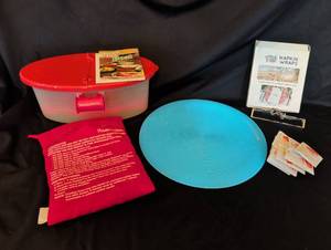 lot 1110 image: Microwave Pasta Boat, Potato Express Bag, Turntable Mat & Joy Napkin Wraps