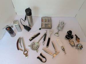 lot 1153 image: Bar tools with rabbit wine openers