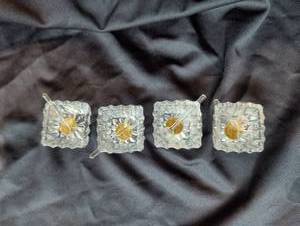 lot 1167 image: Set of 4 West German 24% Lead Crystal Salt Cellars with Glass Spoons