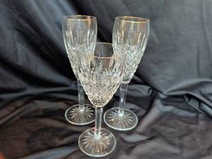 lot 1171 image: Waterford Crystal Lismore Gold Stemware Set of 3