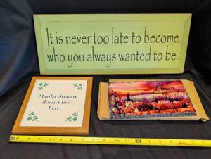 lot 1271 image: Set of 3 Decorative Wall Signs