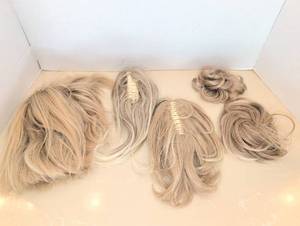 lot 1502 image: Hair pieces, wigs and clip-on ponytails some human hair