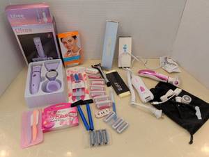 lot 1516 image: Womens Hair Removal & Grooming Bundle - Ufree Lady Shaver, Epilator, Razors & More