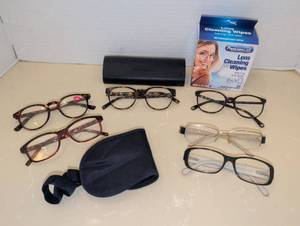 lot 1521 image: Chanel and Warby Parker Eyeglass Frames Collection with Accessories