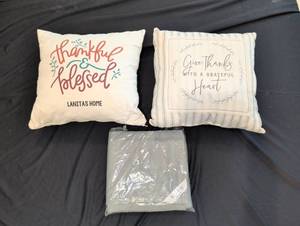 lot 1548 image: Pillows and throw