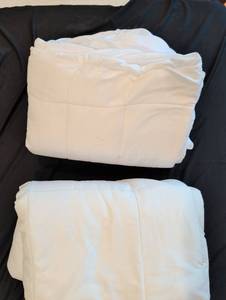 lot 1556 image: White Comforters (queen)