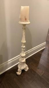 lot 1568 image: Tall Ornate Floor Candlestick Holder 34 inches tall