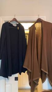 lot 1699 image: Carlisle Black Open wrap with sleeves & Brown shawl