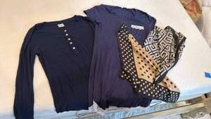 lot 1704 image: Ladies pajamas sizes sm-med and scarves