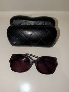 lot 1943 image: Chanel Oversized Square Sunglasses with Quilted Case