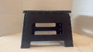 lot 1990 image: Folding Plastic Step Stool with Non-Slip Surface