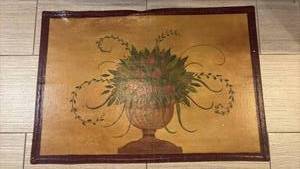 lot 1996 image: Floral Urn Wood Panel Floor Mat