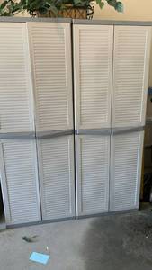 lot 3023 image: Black and Decker Plastic Freestanding Storage Cabinets with Doors 70x25