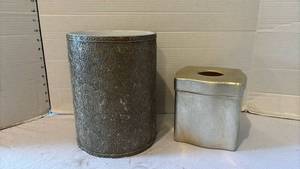 lot 3107 image: Bathroom waste basket and tissue holder