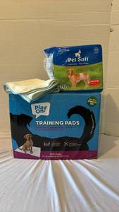 lot 3112 image: Dog Training Pads & Male Wraps Bundle