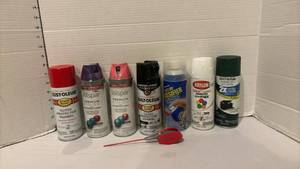 lot 3203 image: Spray Paint Lot - Rust-Oleum, Valspar, Krylon & Plasti-Dip Assorted Cans