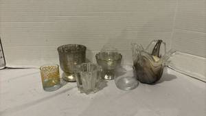 lot 3305 image: Assorted Decorative Glass Candle Holders Collection