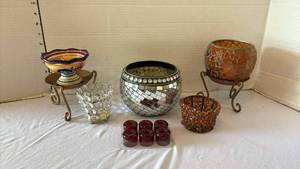 lot 3321 image: Decorative Candle Holder and Bowl Collection