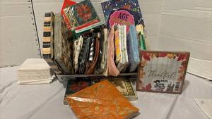 lot 3329 image: Large Lot of Decorative Paper Napkins Assorted Designs