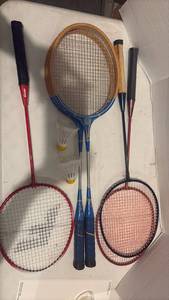 lot 3455 image: Mixed Badminton Racket Set with Shuttlecocks
