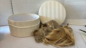 lot 3471 image: Blonde Hair Extensions & Hairpieces Set with Storage Box