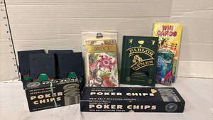 lot 3477 image: Poker Chips and Card Game Lot