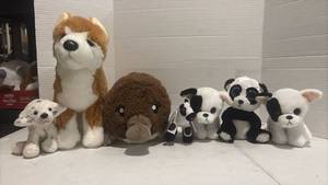 lot 3523 image: Stuffed Animal Plush Toy Lot - Dogs, Panda & Platypus