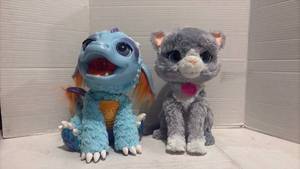 lot 3524 image: FurReal Friends Interactive Dragon and Kitten Plush Toys