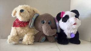 lot 3532 image: FurReal Friends Interactive Plush Toys - Panda, Dog & Elephant (Lot of 3)