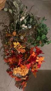 lot 3622 image: Artificial greenery and fall flowers