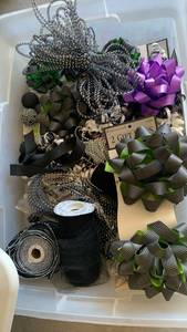 lot 3635 image: Ribbons and bows in bin