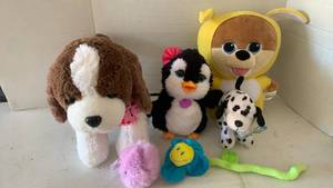 lot 3643 image: Fur Real penguin and stuffed toys