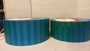 lot 3725 image: Christmas Santa Round Gift Boxes Set of 2