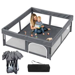 lot 6539 image: Foldable Baby Playpen, 48 x 48 Play Yard for Toddlers, Portable & Collapsible Playpen with Gate, ASTM & CPSC Certified, Skin-Friendly & Breathable Mesh, Ideal for Indoor & Outdoor Use with Bag