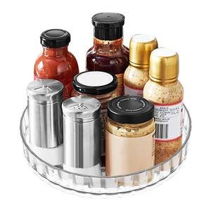 lot 6550 image: Small Acrylic Lazy Susan Organizer 8 Clear Turntable for Cabinet, Countertop, Bathroom 1 Tier Plastic Spinning Organizer, for Kitchen, Vanity, Pantry, Tabletop Storage organizador giratorio acrilico