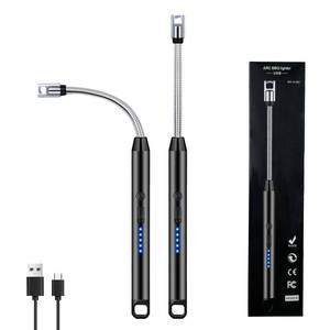 lot 6569 image: 2 PCS Candle Lighter, Electric Lighter Arc Windproof Flameless with 360° Flexible Neck & LED Power Display, Lighters for Candle for BBQ, Grill, Camping, Fireplace, Stove