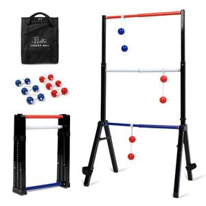 lot 6583 image: Metal Ladder Ball Game Set with 6 Bolas Assembly-Free Ladder Toss Includes Scorekeeper and Carry Case Yard Outdoor Games for Adults & Family